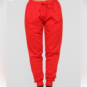Fashion Nova Red Jogger Sweatpants